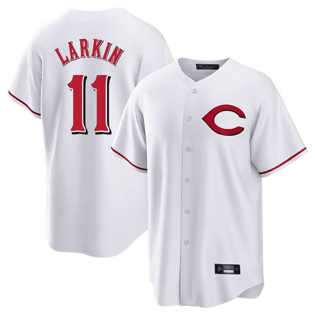 Cincinnati Reds #11 Barry Larkin Player White MIKSHPS Home Game Stitched Jerseys