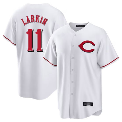 Cincinnati Reds #11 Barry Larkin Player White MIKSHPS Home Game Stitched Jerseys