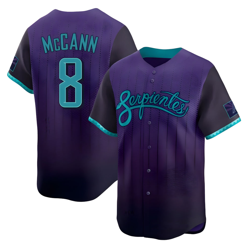 Arizona Diamondbacks #8 James McCann Player Purple MIKSHPS City Connect Limited Home Game Stitched Jerseys
