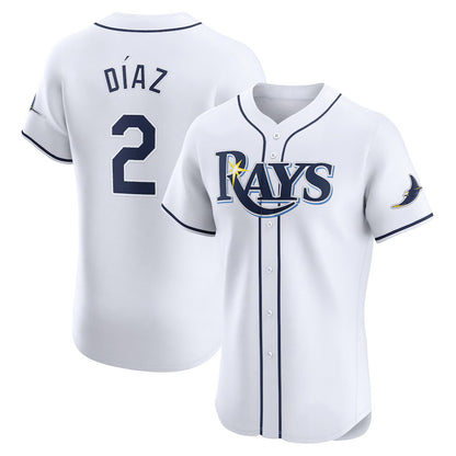 Tampa Bay Rays #2 Yandy Diaz White MIKSHPS Home Elite Player Jersey