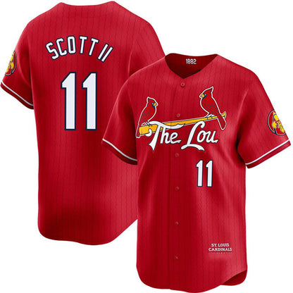 St. Louis Cardinals #11 Victor Scott II Red MIKSHPS City Connect Limited Stitched Jersey