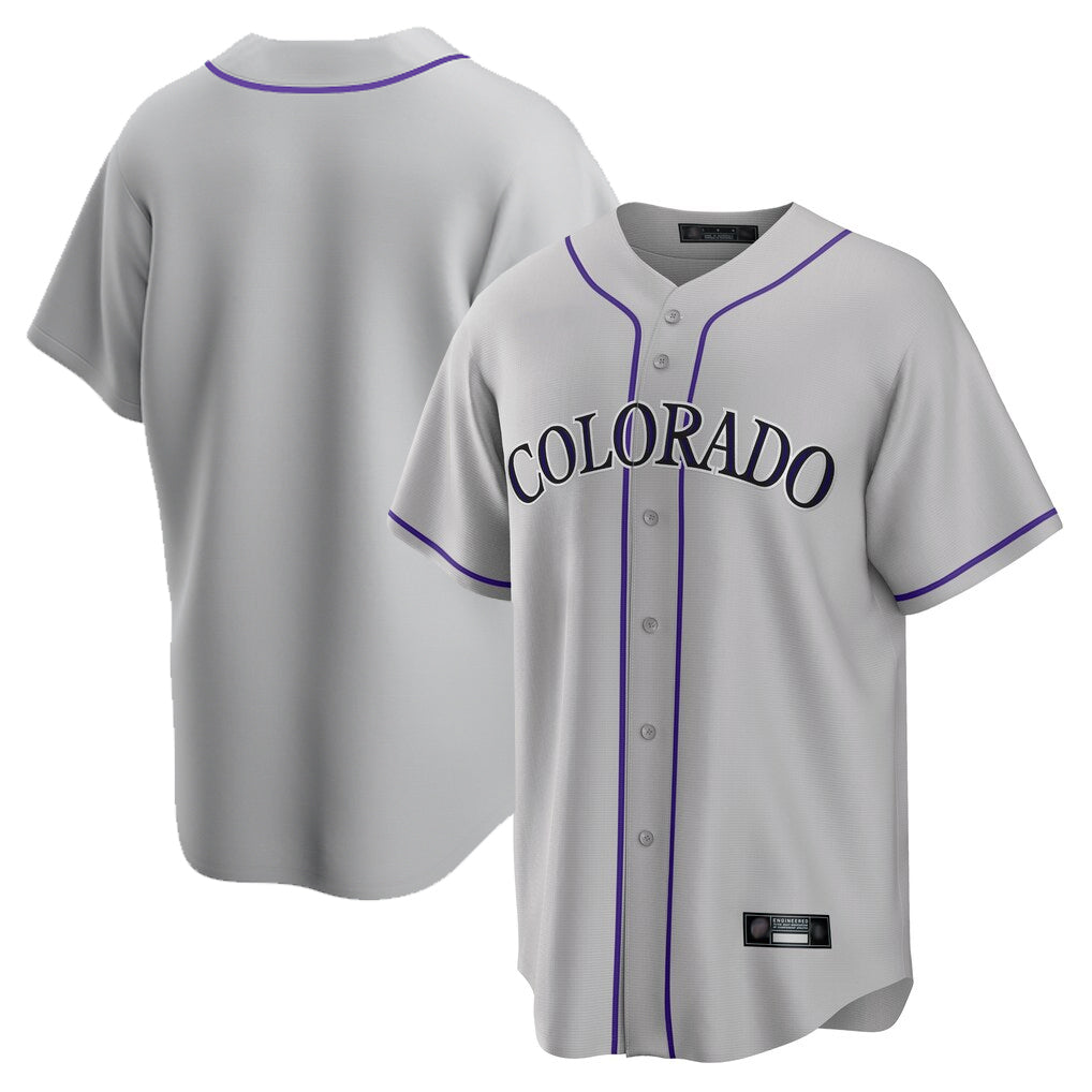 Colorado Rockies Blank Player Gray MIKSHPS Game Home Stitched Jerseys