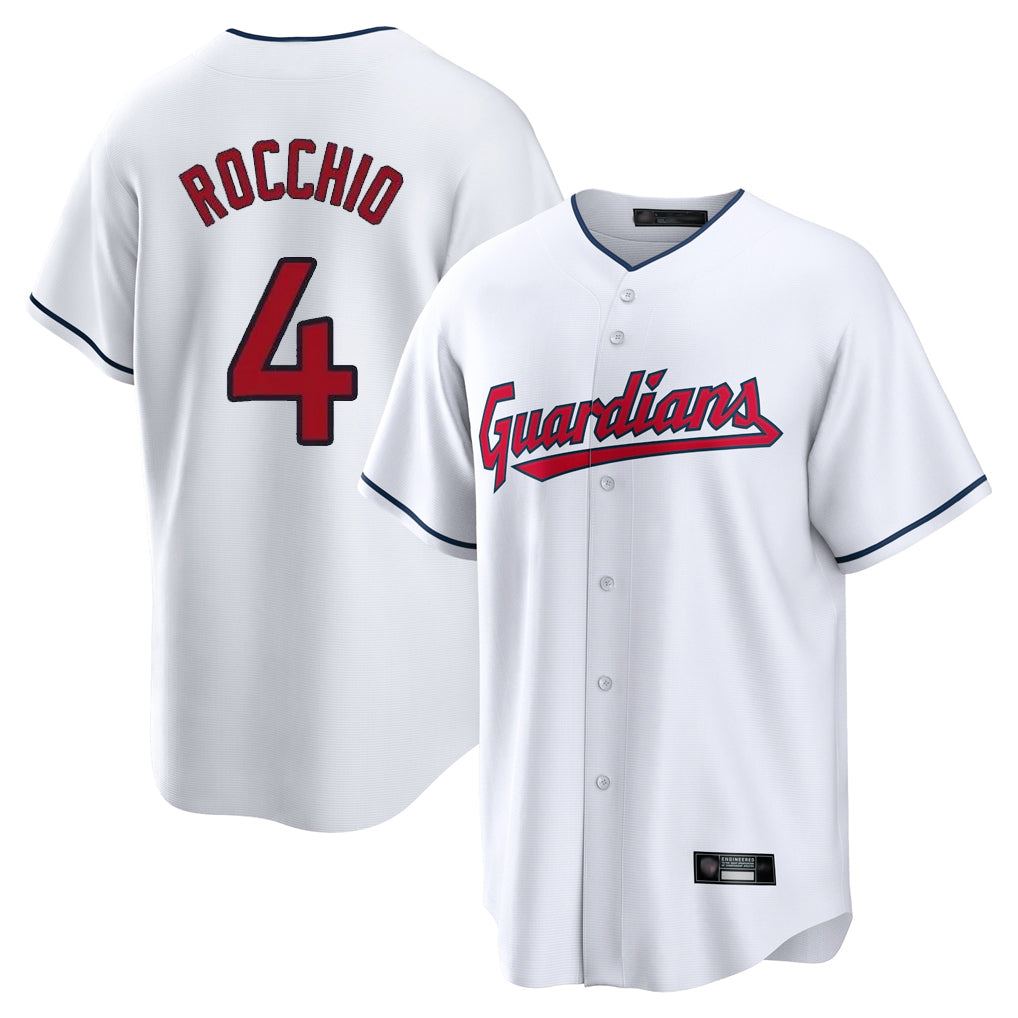 Cleveland Guardians #4 Brayan Rocchio Player White MIKSHPS Home Game Stitched Jerseys