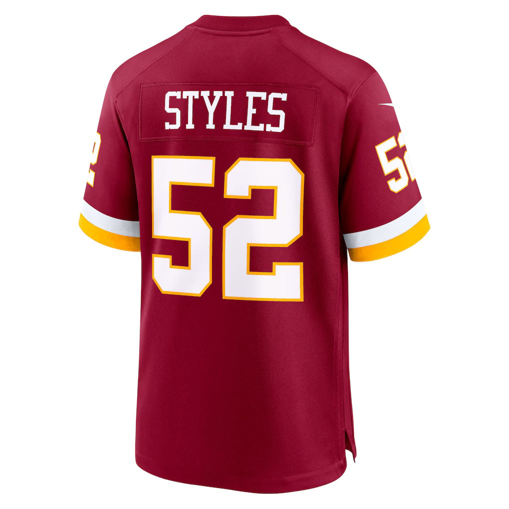 W.Commanders #52 Sonny Styles Burgundy MIKSHPS 2026 Draft First Round Pick No. 7 Team Game Jersey
