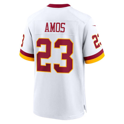 W.Commanders #23 Trey Amos White MIKSHPS Game Jersey