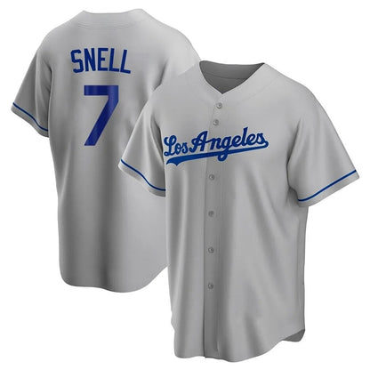 Los Angeles Dodgers #7 Blake Snell Player Gray MIKSHPS Road Game Stitched Jerseys