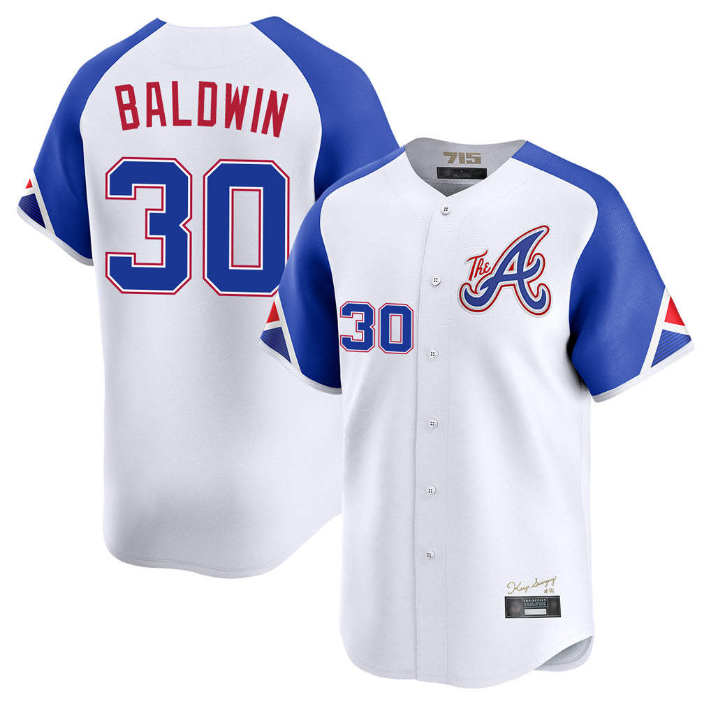 Atlanta Braves #30 Drake Baldwin Player White MIKSHPS City Connect Limited Home Game Stitched Jerseys