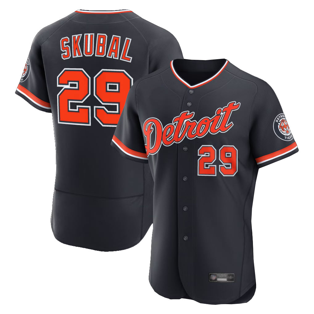 Detroit Tigers #29 Tarik Skubal Player Navy MIKSHPS Limited Elite Home Game Stitched Jerseys