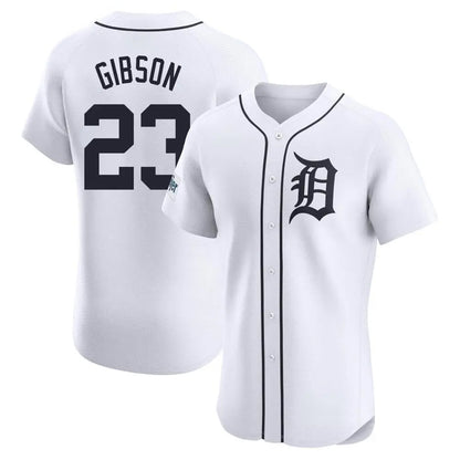 Detroit Tigers #23 Kirk Gibson Player White MIKSHPS Limited Elite Home Stitched Jerseys