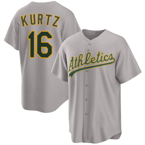 Oakland Athletics #16 Nick Kurtz Gray MIKSHPS 2024 Away Limited Stitched Jersey