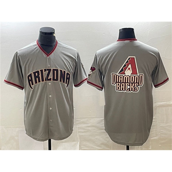 Arizona Diamondbacks Gray MIKSHPS Team Big Logo Cool Base Stitched Jersey 2