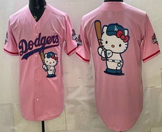 Los Angeles Dodgers Pink MIKSHPS Hello Kitty Big Logo 2025 World Series Champions Limited Jersey