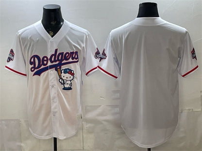 Los Angeles Dodgers Blank White MIKSHPS Hello Kitty Night 2025 World Series Champions Patch Stitched Jersey