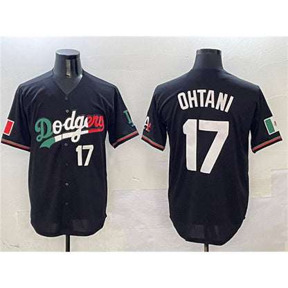 Los Angeles Dodgers #17 Shohei Ohtani Black MIKSHPS Mexico Flag Limited Stitched Jersey
