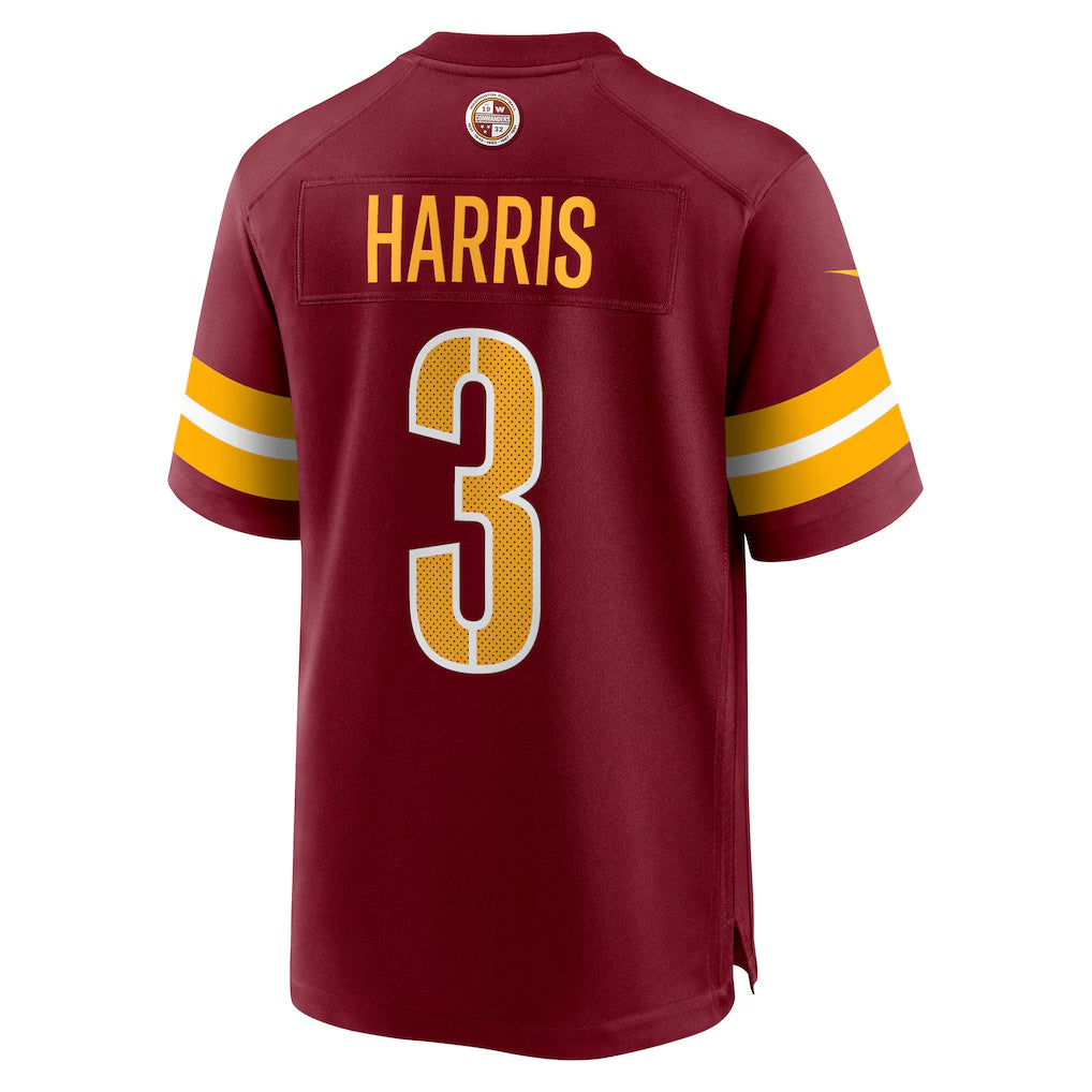 W.Commanders #3 Will Harris Burgundy MIKSHPS Team Game Jersey