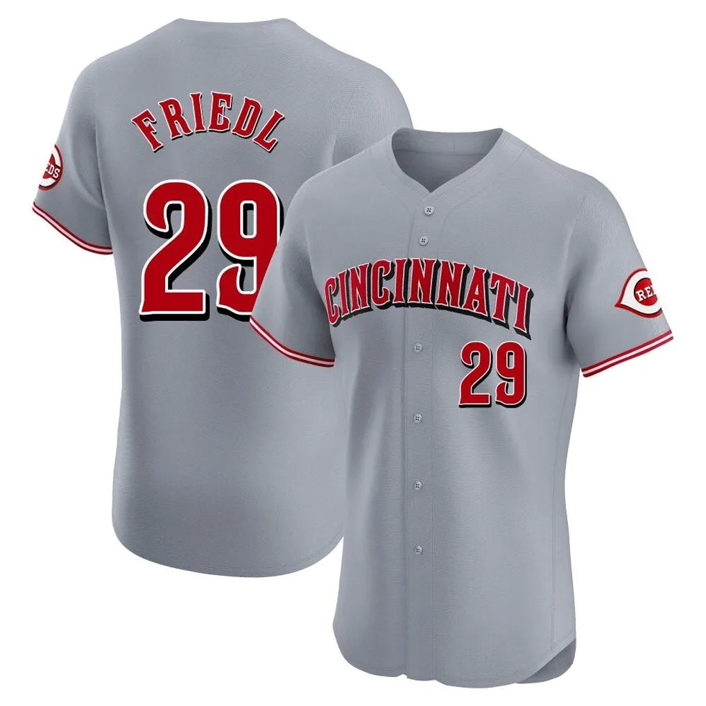 Cincinnati Reds #29 TJ Friedl Player Gray MIKSHPS Limited Elite Home Stitched Jerseys