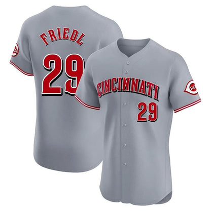 Cincinnati Reds #29 TJ Friedl Player Gray MIKSHPS Limited Elite Home Stitched Jerseys