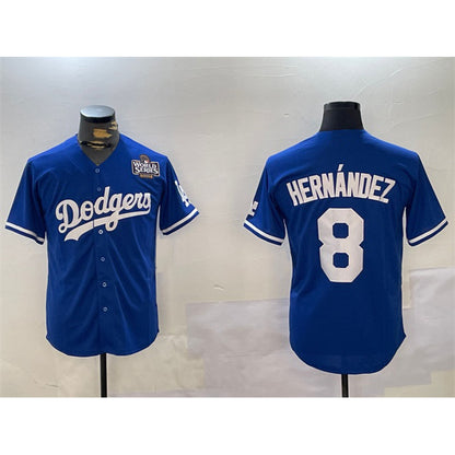 Los Angeles Dodgers #8 Enrique Hernandez Royal MIKSHPS 2024 World Series Cool Base Stitched Jersey
