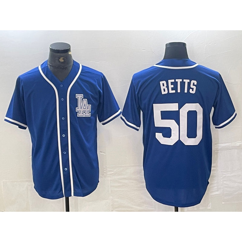 Los Angeles Dodgers #50 Mookie Betts Blue MIKSHPS Cool Base Stitched Jersey