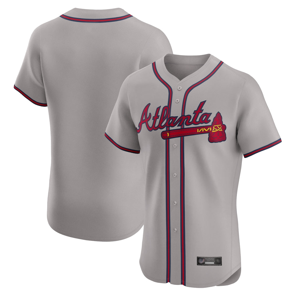 Atlanta Braves Gray MIKSHPS Limited Elite Home Game Blank Player Stitched Jerseys