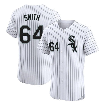 Chicago White Sox #64 Shane Smith Player White MIKSHPS Stripe Limited Elite Home Stitched Jerseys