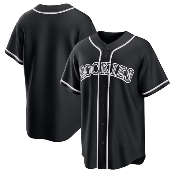 Colorado Rockies Blank Black MIKSHPS Out Stitched Jersey