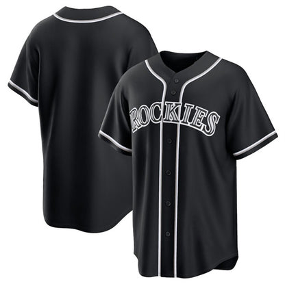 Colorado Rockies Blank Black MIKSHPS Out Stitched Jersey