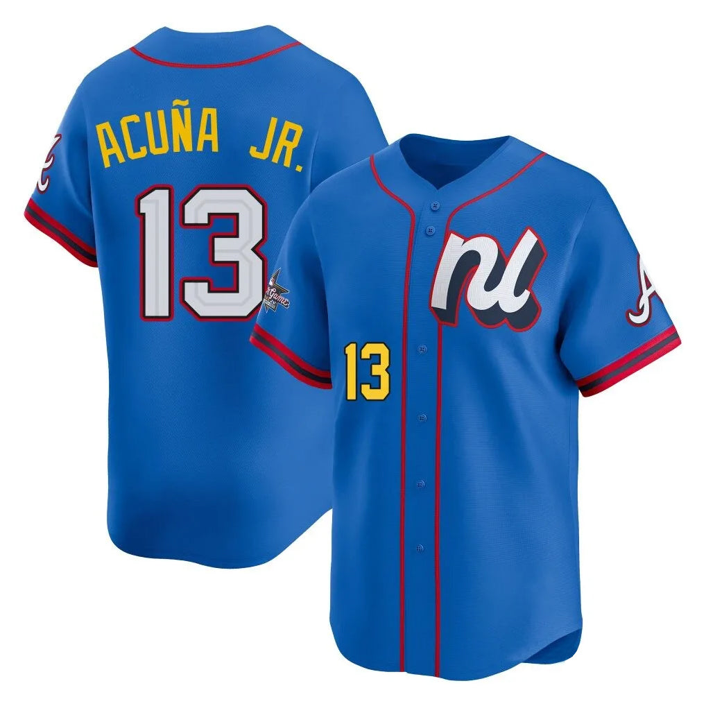 Atlanta Braves #13 Ronald Acuna Jr Player Royal MIKSHPS National League All-Star Edition Game Stitched Jerseys