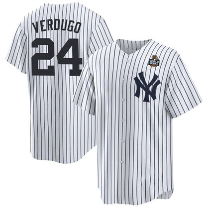 New York Yankees #24 Alex Verdugo White MIKSHPS 2024 World Series Cool Base Stitched Jersey