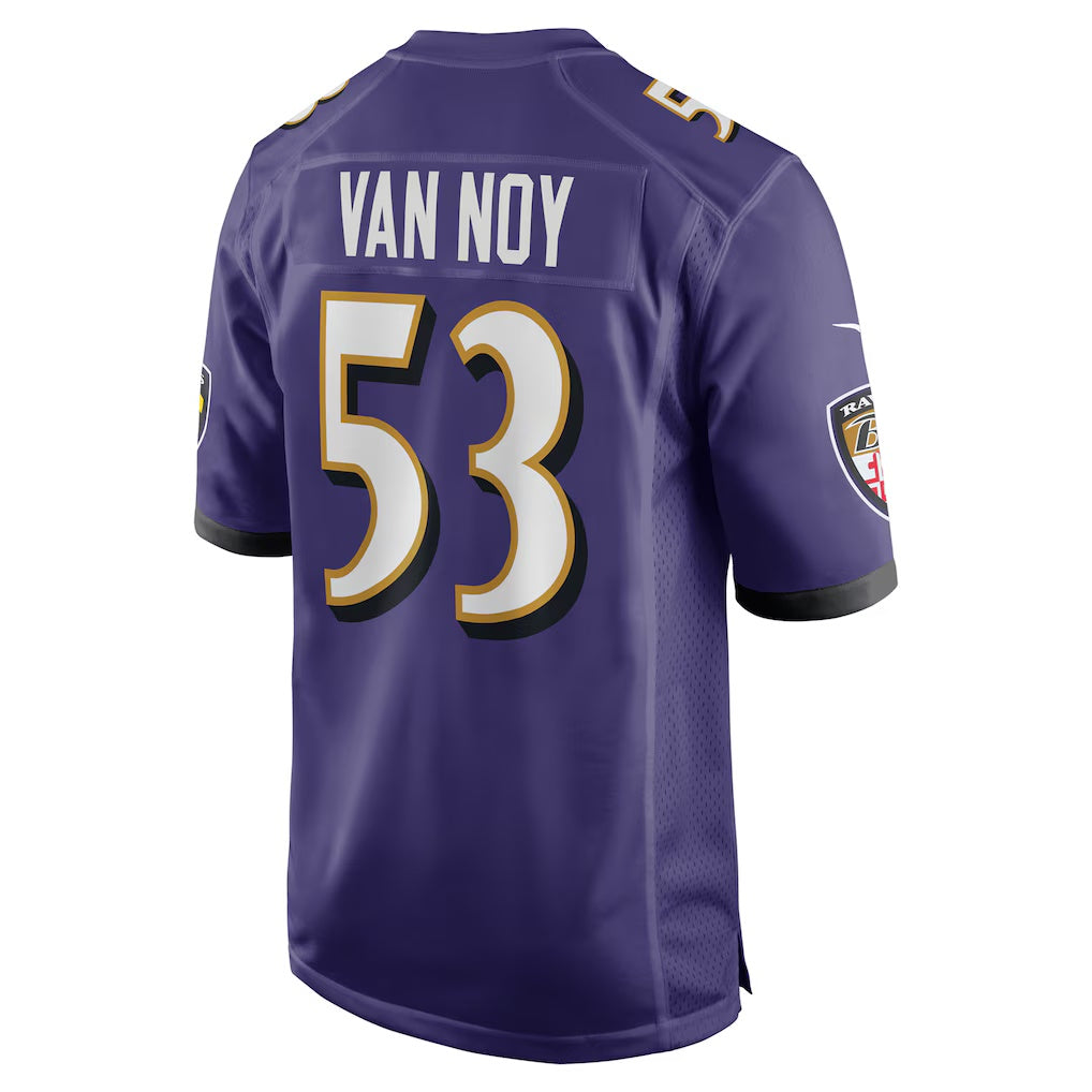 B.Ravens #53 Kyle Van Noy Purple MIKSHPS Team Game Jersey
