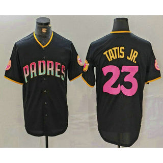 San Diego Padres #23 Fernando Tatis Jr Black MIKSHPS 20th Anniversary Cool Base Stitched Jersey