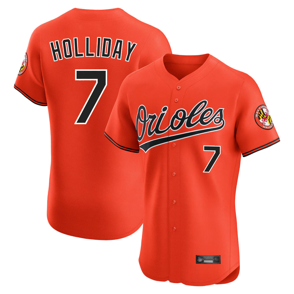 Baltimore Orioles #7 Jackson Holliday Player Orange MIKSHPS Limited Elite Home Game Stitched Jerseys