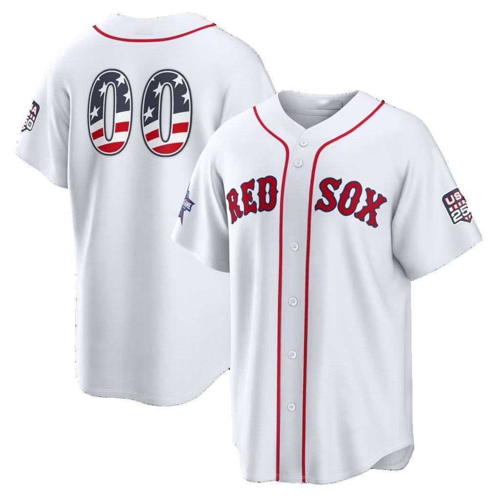 Custom Boston Red Sox 2026 All-Star Edition Stars & Stripes White MIKSHPS Stadium Pick-A-Player Jersey