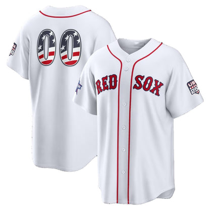 Custom Boston Red Sox 2026 All-Star Edition Stars & Stripes White MIKSHPS Stadium Pick-A-Player Jersey