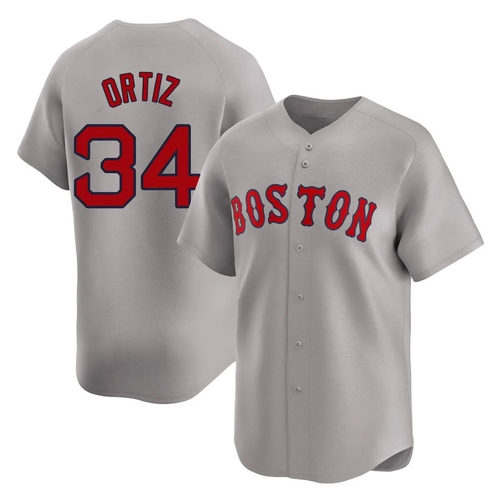 Boston Red Sox #34 David Ortiz Player Gray MIKSHPS Road Limited Home Game Stitched Jerseys1