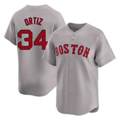 Boston Red Sox #34 David Ortiz Player Gray MIKSHPS Road Limited Home Game Stitched Jerseys1