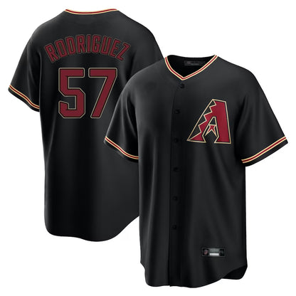 Arizona Diamondbacks #57 Eduardo Rodriguez Player Black MIKSHPS Limited Home Stitched Jerseys