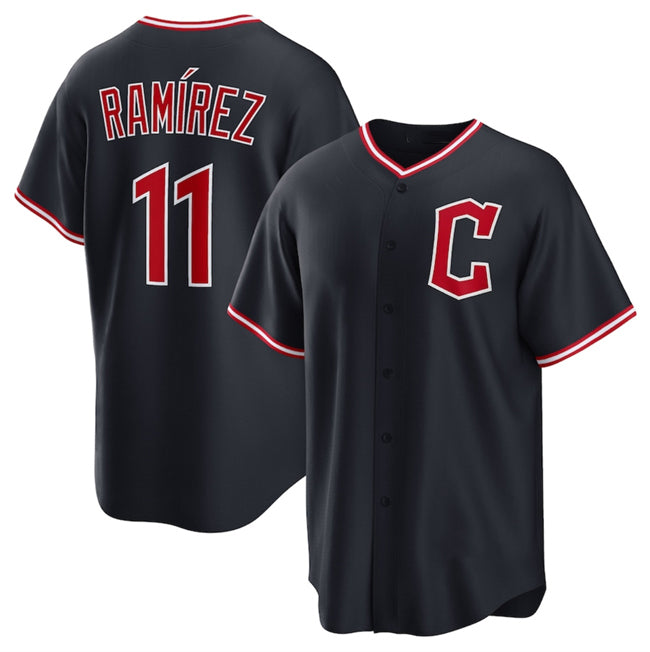 Cleveland Guardians #11 Jos¨¦ Ram¨ªrez Navy MIKSHPS 2025 Alternate Limited Stitched Jersey