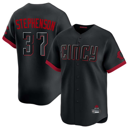 Cincinnati Reds #37 Tyler Stephenson Player Black MIKSHPS City Connect Home Limited Stitched Jerseys