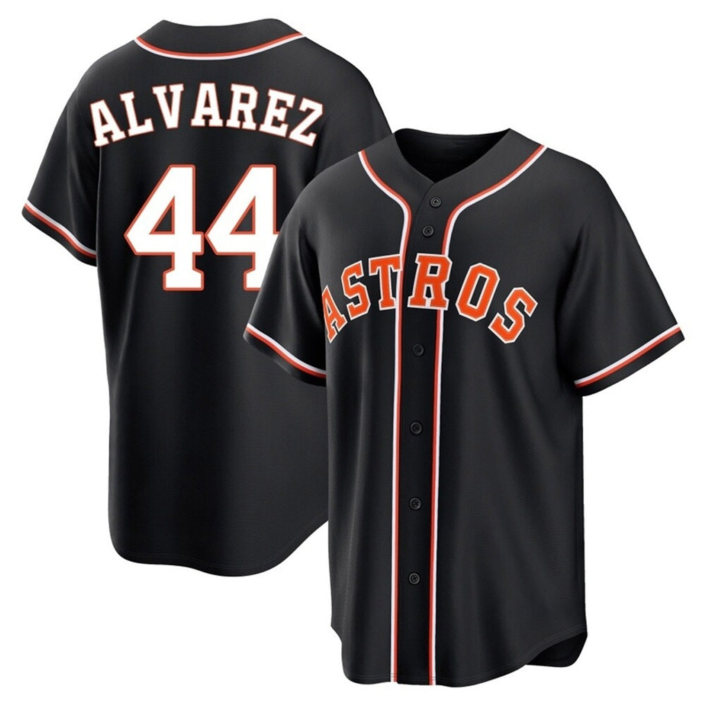 Houston Astros #44 Yordan Alvarez Player Black MIKSHPS Fashion Out Home Game Stitched Jerseys