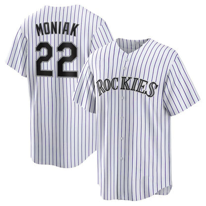 Colorado Rockies #22 Mickey Moniak White MIKSHPS Home Replica Jersey