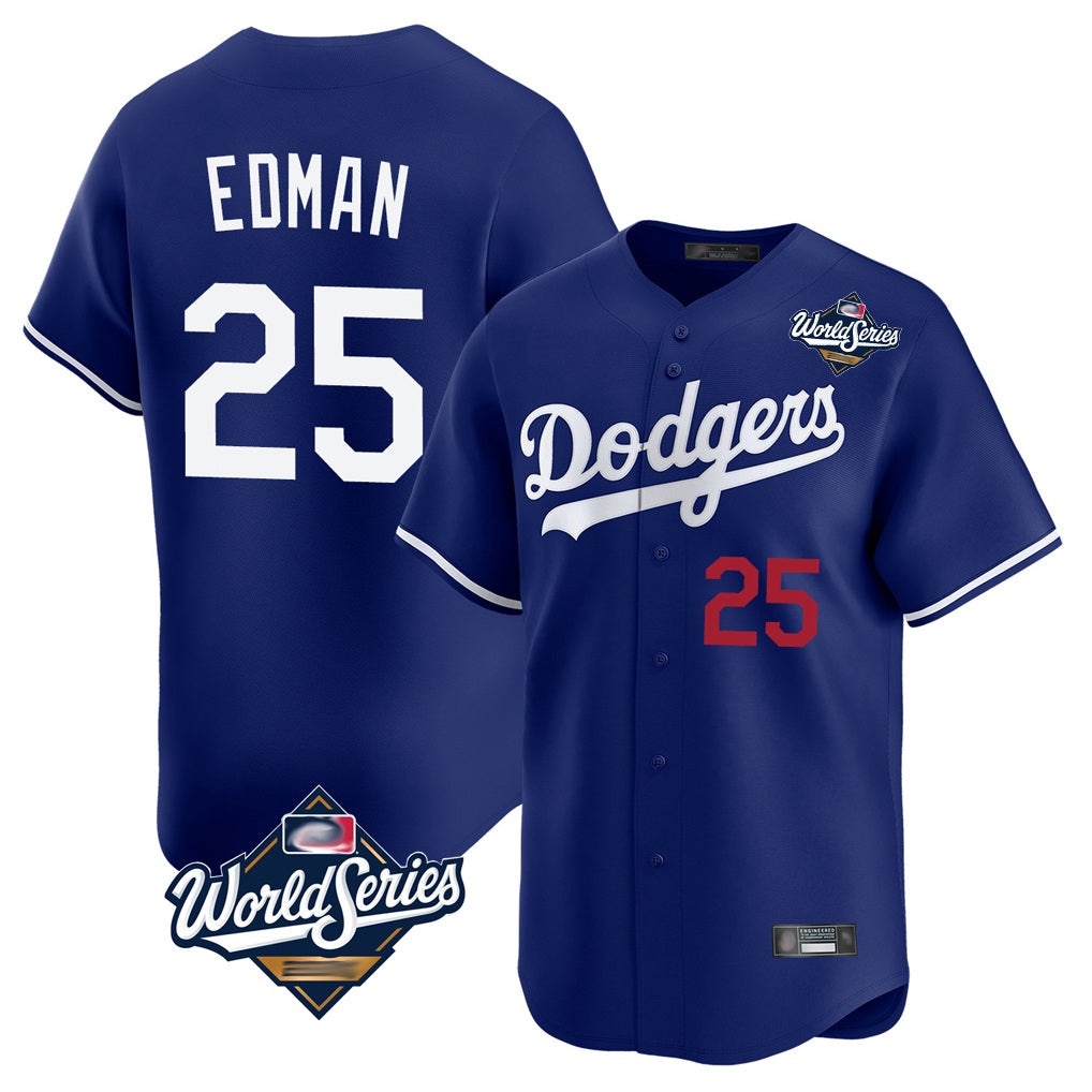 Los Angeles Dodgers #25 Tommy Edman Player Royal MIKSHPS World Series Limited Home Stitched Jerseys