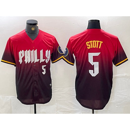 Philadelphia Phillies #5 Bryson Stott Red MIKSHPS 2024 City Player Number Cool Base Jersey