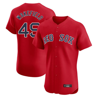 Boston Red Sox #49 Tim Wakefield Player Red MIKSHPS Limited Elite Home Game Stitched Jerseys1