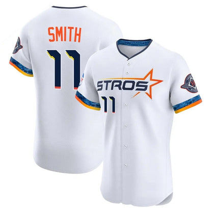 Houston Astros #11 Cam Smith Player White MIKSHPS City Connect Limited Elite Home Stitched Jerseys