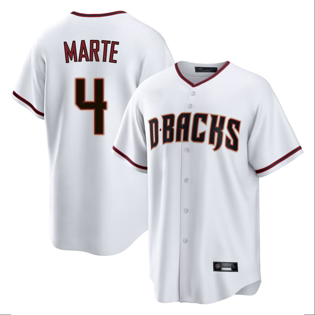 Arizona Diamondbacks #4 Ketel Marte Player White MIKSHPS Home Game Stitched Jerseys