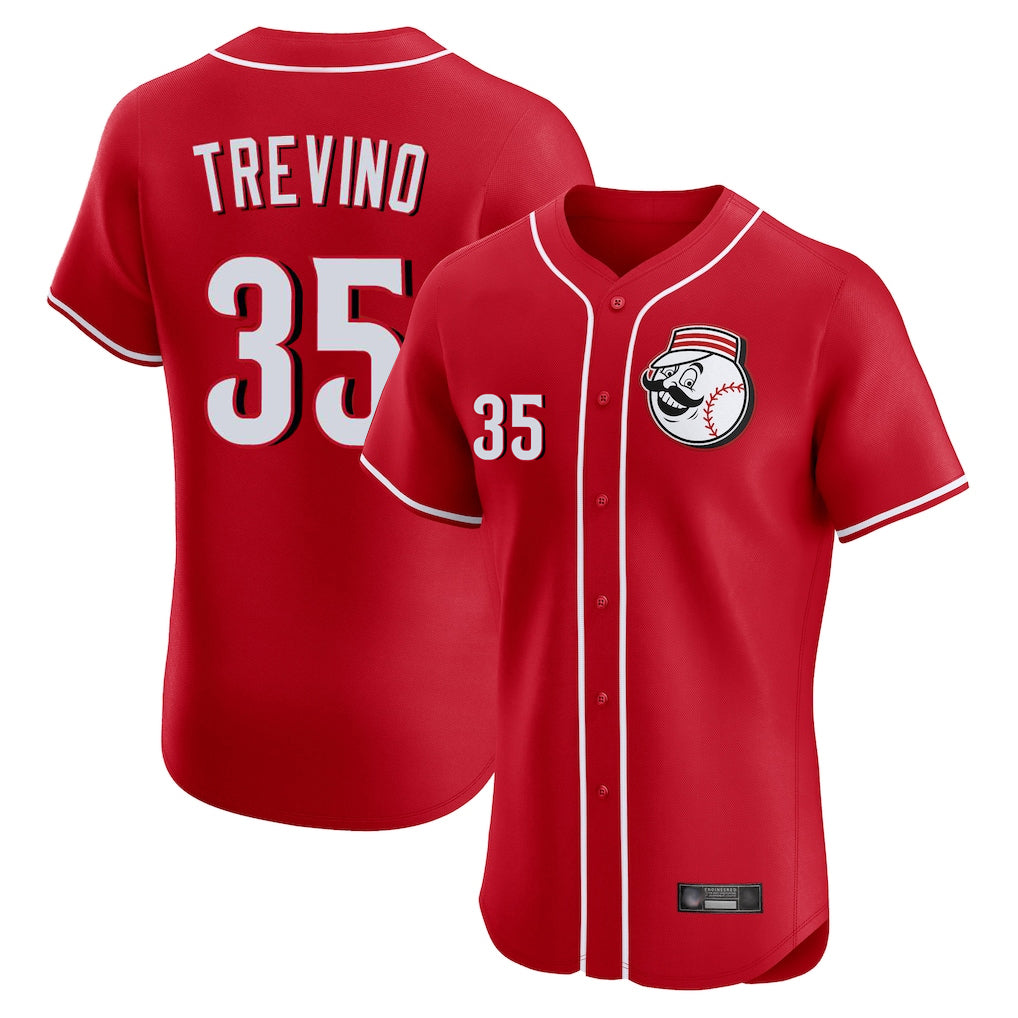Cincinnati Reds #35 Jose Trevino Player Red MIKSHPS Limited Elite Home Game Stitched Jerseys