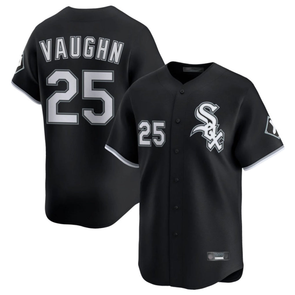Chicago White Sox #25 Andrew Vaughn Player Black MIKSHPS Limited Home Stitched Jerseys