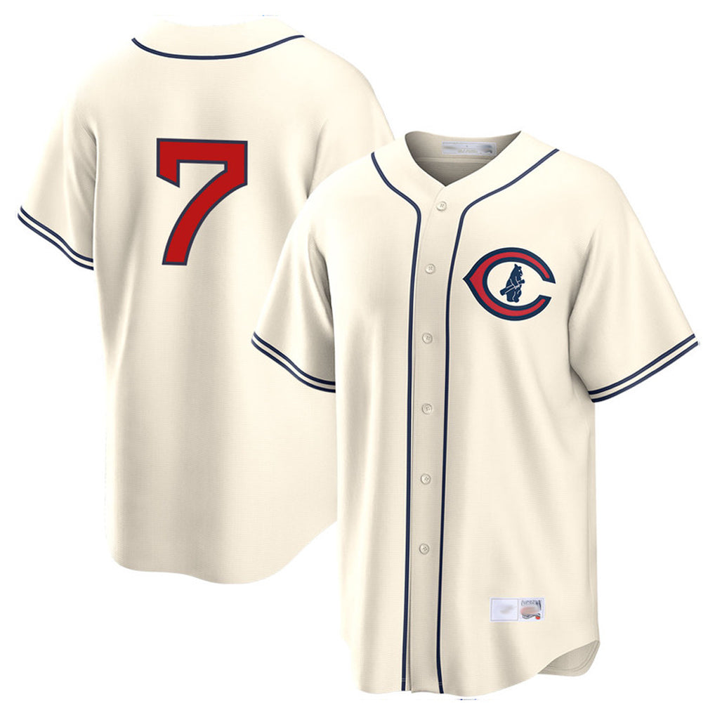Chicago Cubs #7 Dansby Swanson Player Cream MIKSHPS Field of Dreams Home Game Stitched Jerseys