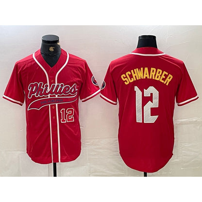 Philadelphia Phillies #12 Kyle Schwarber Red MIKSHPS 2024 City Connect Limited Stitched Jerseys